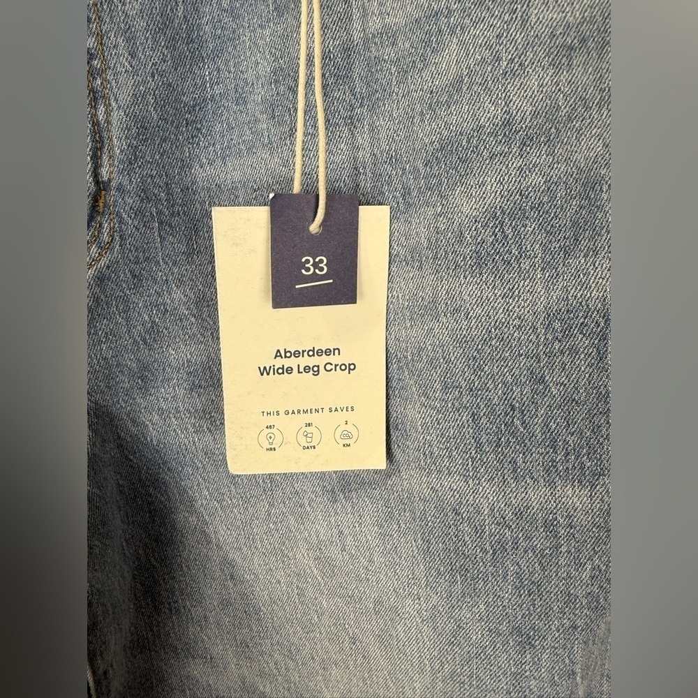 Oliver Logan women’s medium wash Aberdeen wide leg crop denim jeans. Size 33 NWT - Picture 5 of 10